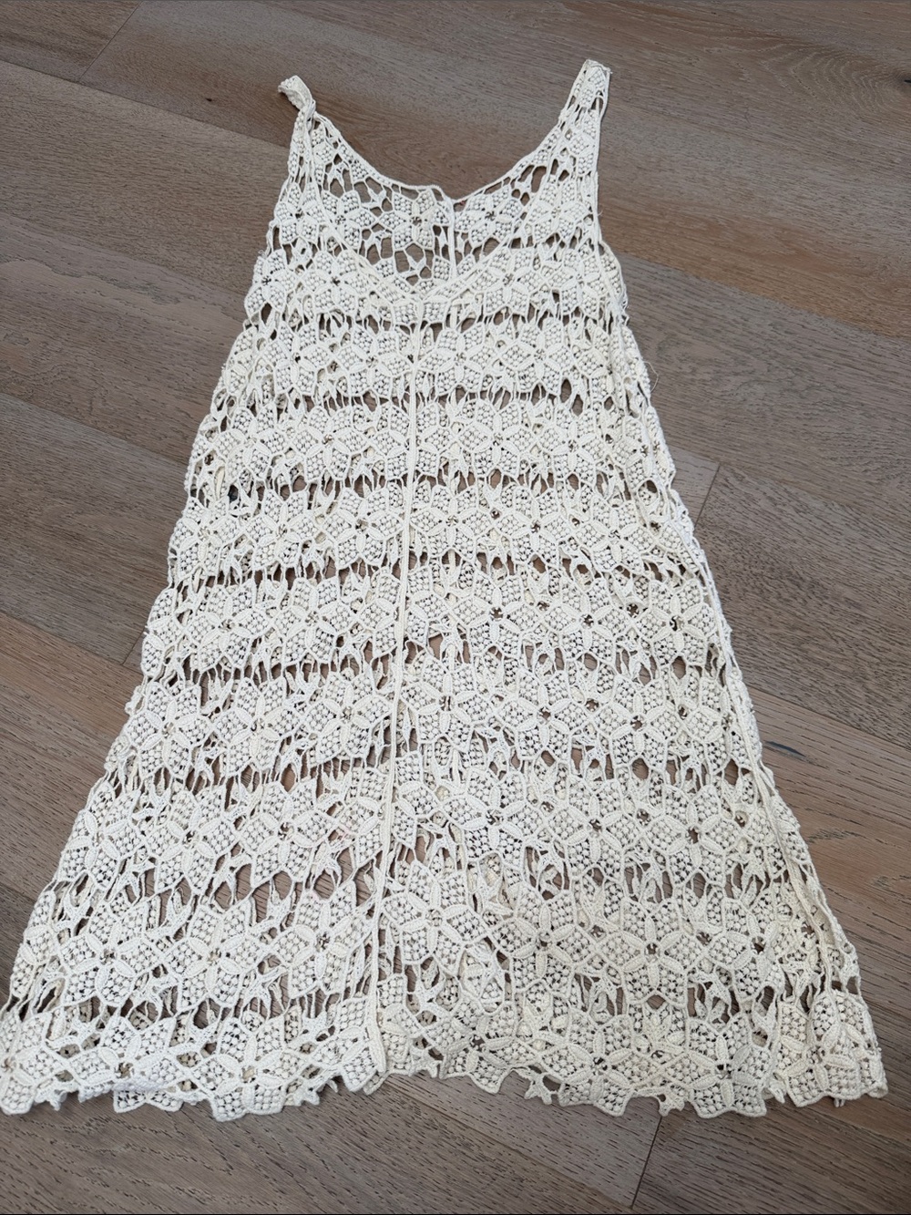 Crochet Lace coverup Dress in Cream